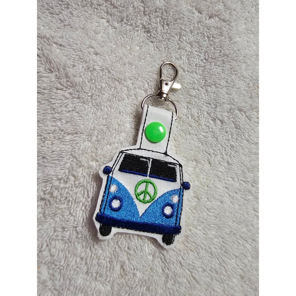 VW Bus Keychain Hippie Vanโ Keyring Peace Sign Charm Car Key Chain Accessory